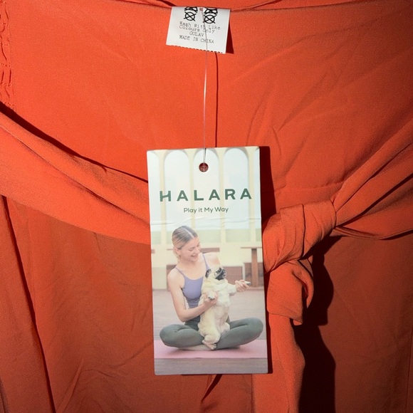 ✨NWT✨ HALARA Breezeful High-Waist Tie-Belt Wide-Leg Pants in Blush Orange - Picture 5 of 7